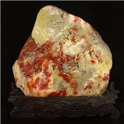 12 kg Chinese Shoushan Stone Statue - Sages Meeting w certificate