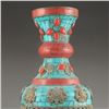 Image 2 : Chinese Tibet Bronze Inlay Turquoise Vase