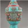 Image 3 : Chinese Tibet Bronze Inlay Turquoise Vase