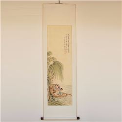 Chinese Watercolour on Xuan Paper Calligraphy & Figure Painting Fei Danxu 1802-1850
