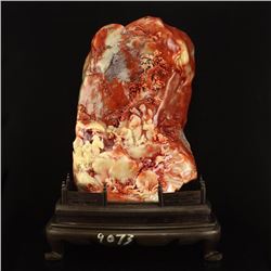 Chinese Natural Shoushan Stone Sages Meeting Statue w Certificate