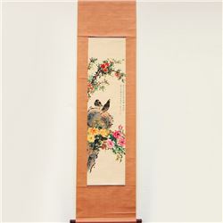 Chinese Watercolour Xuan Paper Flowers & Bird Painting Mei Lanfang 1894-1961