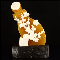 Indonesia Jin Tian Huang Lute Plum Flower Statue w Certificate