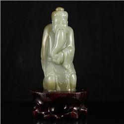 Chinese Hetian Jade Statue - Old Man