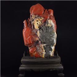 Chinese Natural Shoushan Stone Statue - Remote Mountains Sightseeing Free Certificate