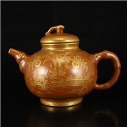 Chinese Qing Dynasty Tea Dust Glaze Porcelain Teapot