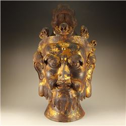 Chinese Gilt Gold Bronze Chiyua Statue