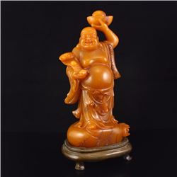 Chinese Shoushan Stone Laughing Buddha Statue