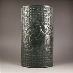 Chinese Green Hetian Jade Paperweight