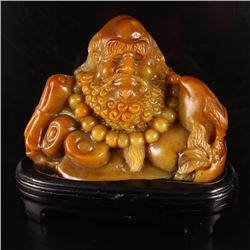 Chinese Shoushan Stone Statue - Dharma
