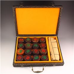 Chinese Hainan Huanghuali Wood Chesses Set