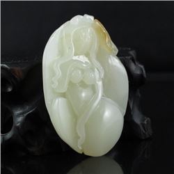 Chinese Hetian Jade Nude Lady Pendant