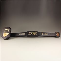 Chinese Qing Dynasty Zitan Wood Inlay Bone Sceptre