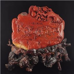 Superb Chinese Natural Shoushan Stone Statue - Eight Horse w Certificate