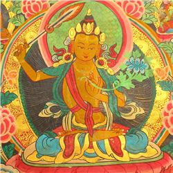 Chinese Tibet Temple Yak Leather Tangka