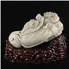 Image 1 : Superb Chinese Natural Hetian Jade Statue - Fortune Cabbage