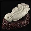 Image 2 : Superb Chinese Natural Hetian Jade Statue - Fortune Cabbage