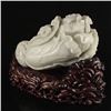 Image 3 : Superb Chinese Natural Hetian Jade Statue - Fortune Cabbage