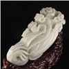 Image 5 : Superb Chinese Natural Hetian Jade Statue - Fortune Cabbage
