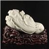 Image 6 : Superb Chinese Natural Hetian Jade Statue - Fortune Cabbage