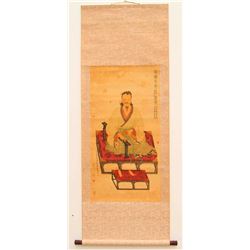 Chinese Watercolour Xuan Paper Calligraphy & Figure Painting