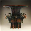 Image 4 : Vintage Chinese Bronze Four Sheep Square Zun