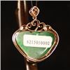Image 4 : 18K Gold Inlay Natural Jadeite And Diamond Ruyi Pendant w Certificate
