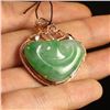 Image 5 : 18K Gold Inlay Natural Jadeite And Diamond Ruyi Pendant w Certificate