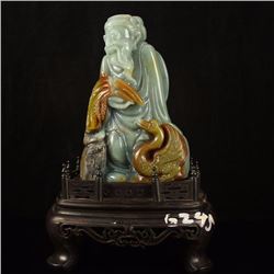 Chinese Shoushan Stone Statue - Fisherman