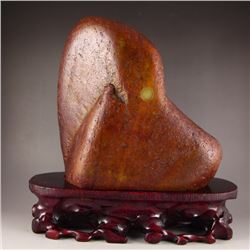 Chinese Hetian Jade Original Stone / Gamble Stone Statue
