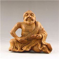 Chinese Bamboo Root Buddhism Arhat Statue