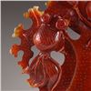 Image 2 : Beautiful Color Chinese Red Agate Statue - Goldfish & Lotus