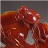 Image 3 : Beautiful Color Chinese Red Agate Statue - Goldfish & Lotus