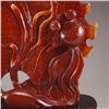Image 4 : Beautiful Color Chinese Red Agate Statue - Goldfish & Lotus