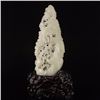 Image 1 : Openwork Chinese Hetian Jade Statue - Crane & Pine Tree