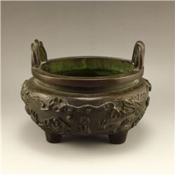 Chinese Ming Dynasty Bronze 3 Legs Incense Burner