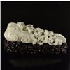 Image 4 : Openwork Chinese White Hetian Jade Ruyi Monkey Statue