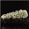 Image 8 : Openwork Chinese White Hetian Jade Ruyi Monkey Statue
