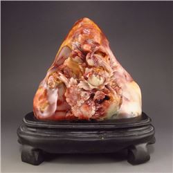 Chinese Shoushan Stone Statue - Magpie & Plum Flower