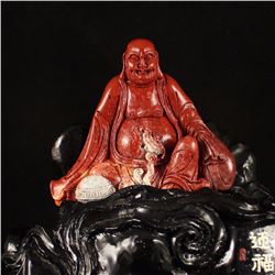 Chinese Natural Shoushan Stone Statue - Laughing Buddha Free Certificate