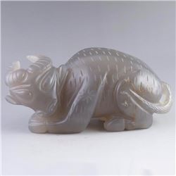 Chinese Natural Agate Statue - Ox