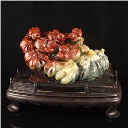 Chinese Natural Shoushan Stone Statue - Five Chicks