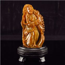 Chinese Shoushan Stone Girl Statue