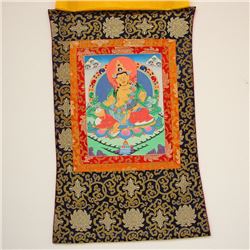 Chinese Tibet Temple Silk Tangka - Jambhala