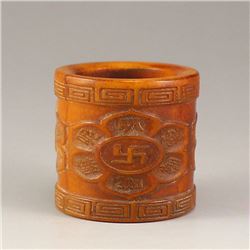Chinese Qing Dynasty Deer Bone Thumb Ring