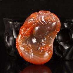 Chinese Nanhong Agate Pendant - Beautiful Girl
