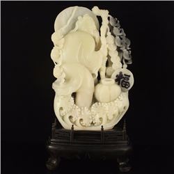 Superb Chinese Shoushan Stone Fisherman Statue