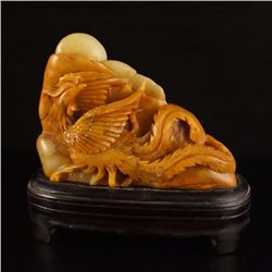 Chinese Shoushan Stone Phoenix Statue