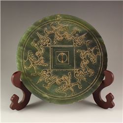 Vintage Chinese Hetian Jade Mirror