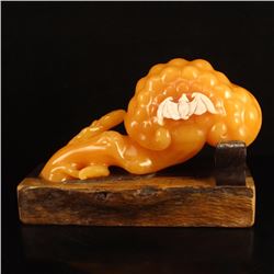 Superb Indonesia Jin Tian Huang Ruyi Statue W Certificate